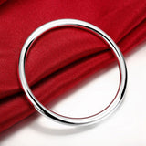 Sterling Silver Plated Bracelet Bangle 6MM No Clasp L186