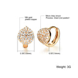 Gold Plated Earring  Round AAA Cubic Zirconia Women's G260