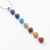 Chakra Stainless Steel Pendant Necklace Stone Pendant Spring Clasp 16.6" P113