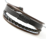 Handmade Unisex Men Women's Genuine Leather Bracelet Brown Adjustable Size