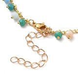 Rondelle Glass Charm Anklet Bracelet Gold Stainless Steel Lobster 10 inches Z15