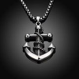 Stainless Steel Necklace Pendant Cross Anchor Biker 23" 3.5MM Lobster Clasp B239