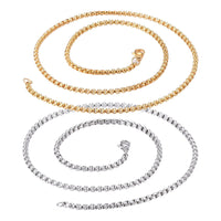 304 Stainless Steel Box Chain Necklaces Lobster Claw Gold Silver 17.7" 2mm Z455