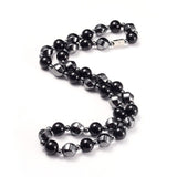 Necklace Stretch Bracelet Earrings Set Magnetic Hematite Natural Agate 20" P752