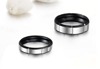 Men's Unisex Stainless Steel Ring Plain Black Size 10 L44