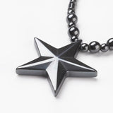 Hematite Non-Magnetic Necklace Mens Womens Unisex Black Star Magnetic Clasp X75