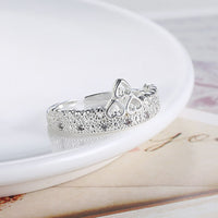 Sterling Silver Plated Fashion Ring AAA Zirconia Women Crown B361