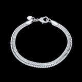 Sterling Silver Plated Bracelet 8 Inches 2MM Lobster L324