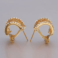 Gold Zirconia Clip Earrings L86