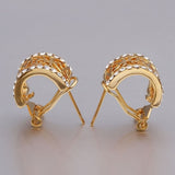 Gold Zirconia Clip Earrings L86