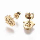 Stainless Steel Set Earring Pendant Necklace Gradonfly Gold 18" P835