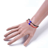 Handmade Nylon Thread Bracelet Handmade Evil Eye Black Red Adjustable 2PCS Z127