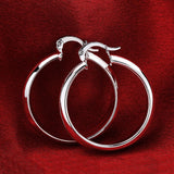 Sterling Silver Plated  Earrings Hoop  Hinged Hoop .28" L368