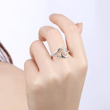 Sterling Silver Plated Fashion Ring AAA Zirconia Women B409