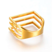 304 Stainless Steel Finger Rings Gold Size 7 17mm  A17