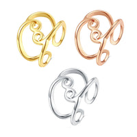 Rose Gold Platinum Plated Fashion Ring Women Open Double Line B151