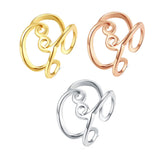 Rose Gold Platinum Plated Fashion Ring Women Open Double Line B151