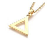 Stainless Steel Pendant Necklace Chain Lobster Triangle Gold 17.5" 1.5mm A227