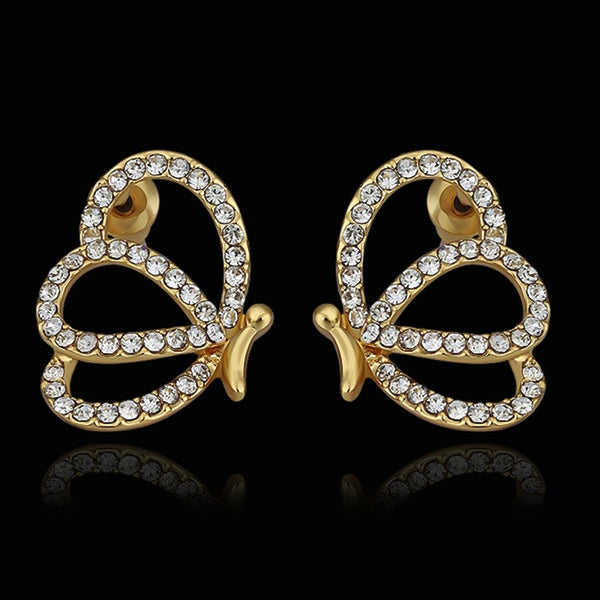 Gold Zirconia Stud Earrings L87