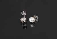 White Gold Plated Earring  Round AAA Cubic Zirconia Women's G221