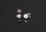 White Gold Plated Earring  Round AAA Cubic Zirconia Women's G221