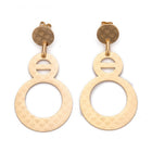 Stainless Steel Dangle Stud Earrings Laser Cut Gourd Gold 62mm 0.8mm Z336