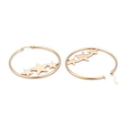 Stainless Steel Hoop Earrings Hypoallergenic Star Gold 12 50x2mm 0.8x1mm Z324