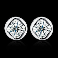 Sterling Silver Earrings  Stud AAA Zirconia  Push Back Clasp L759