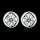 Sterling Silver Earrings  Stud AAA Zirconia  Push Back Clasp L759