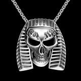 Stainless Steel Necklace Pendant Egypt Pharaoh Biker 23" 3.5MM Lobster B213