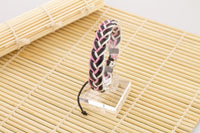 Genuine Leather Handmade Bracelet Men's Unisex Wrap Tribal Pink Black White H226