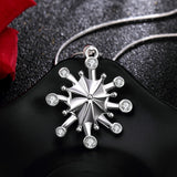 Sterling Silver Plated Necklace  Women's Pendant Flower Drop Lobster Clasp B373