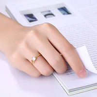 Yellow Gold Plated Ring Heart Plan AAA Zirconia Stone Heart B532