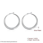 Sterling Silver Plated Earrings Hoop Hinged Hoop 1.36" L332