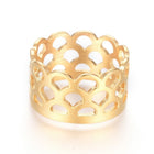 304 Stainless Steel Ring Wide Band Rings Hollow Gold Size 6~10 16~20mm Z684