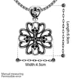 Stainless Steel Necklace Pendant Flower Biker Gothic 19" 2MM Lobster Clasp B221