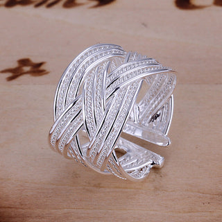 Sterling Silver Plated Rings Plain Bangle Band Ring Size 8 B148