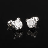 White Gold Plated Earring  Round AAA Cubic Zirconia Women's G248