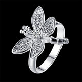 Sterling Silver Plated Fashion Ring Women Dragonfly B352