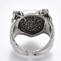 Alloy Cuff Finger Ring Wide Ring Fox Antique Silver Size 9 Adjustable 19mm P447