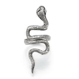 Alloy Finger Ring Snake Adjustable Antique Silver Size 9 Adjustable 19mm P437