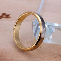 Stainless Steel Gold Tone Gold Band Forever Love Ring Size 8 B99