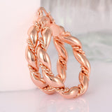 Rose Gold Latch Back Hoop Bali Earrings L120