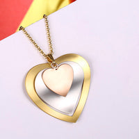 Yellow Rose Gold Plated Necklace Pendant Heart Drop 19 Inches 1MM Lobster B273