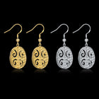 Yellow Gold Platinum Plated Earrings  Drop Dangle Fish Hook Clasp L646