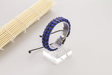 Genuine & PU Leather Handmade Bracelet Mens Unisex Wrap Tribal Black Blue H255