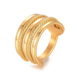 304 Stainless Steel Finger Rings Wide Band Rings Gold Size 7 17mm Z715
