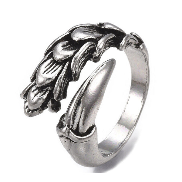 Alloy Cuff Finger Ring Wide B Ring Antique Silver Size 10 Adjustable 20mm P450