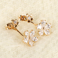 Gold Plated Earring Drop AAA Cubic Zirconia Women's G263