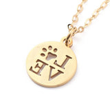 Stainless Steel Pendant Necklace Lobster Word Love Gold 17.5" Z510